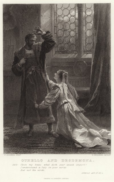 Otello e Desdemona, Otello, Atto IV, Scena 2 da Frank Dicksee